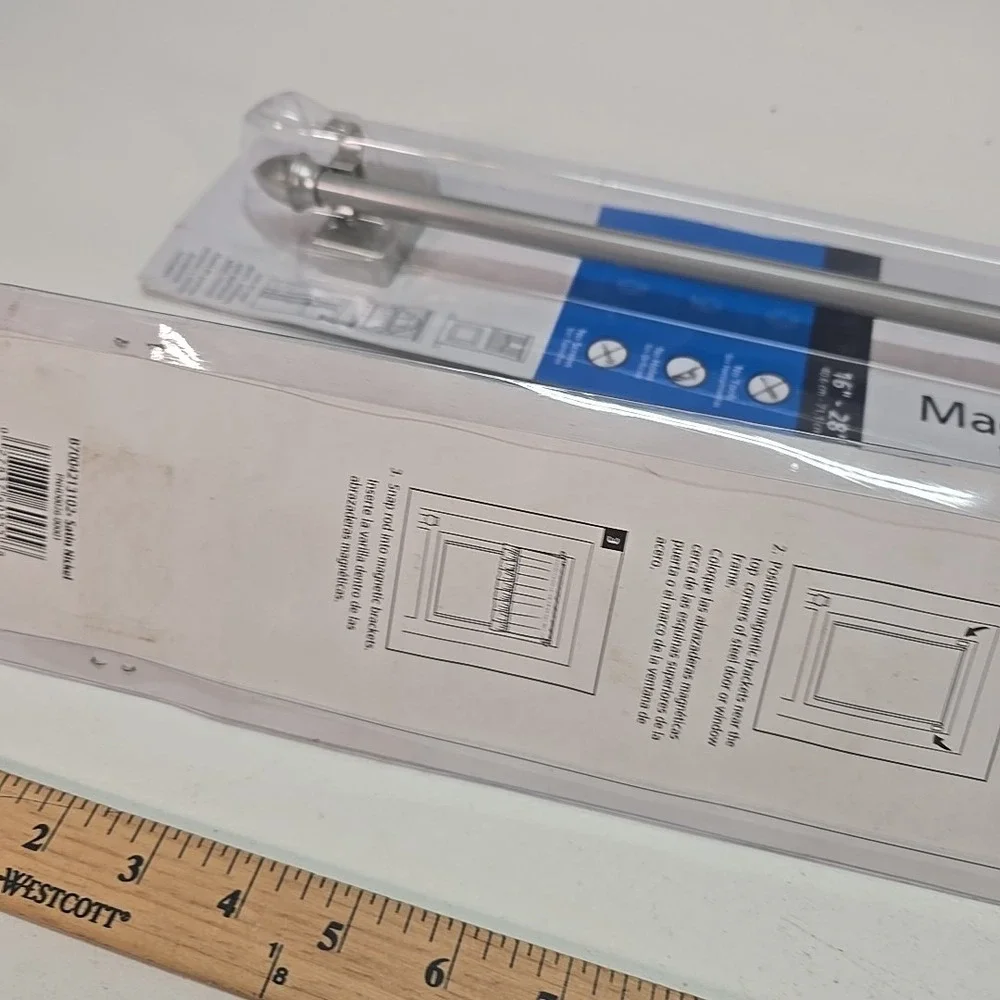 2 Magnetic Curtain Rods Adjustable 16